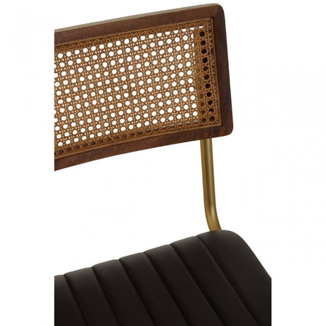 Buffalo Black Leather Bar Chair