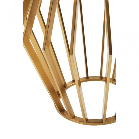Ackley Black And Gold Round Side Table.