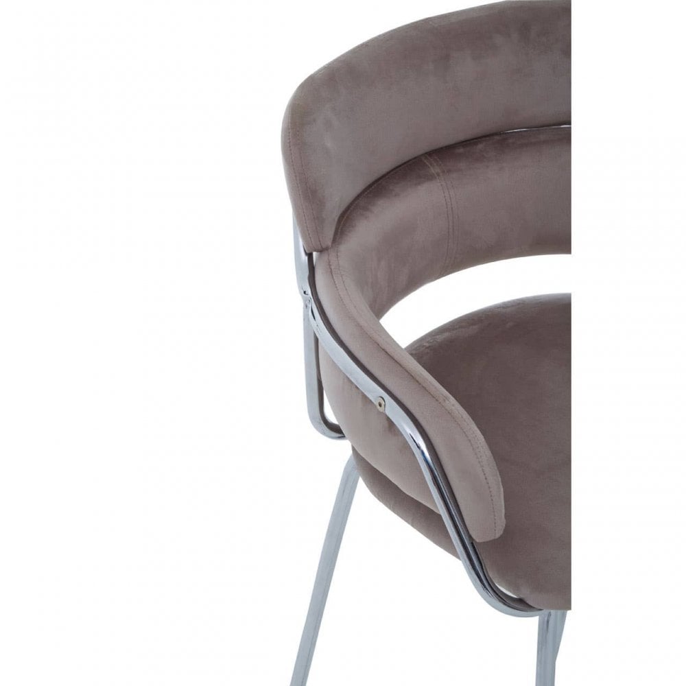 Tamzin Mink Velvet Bar Chair