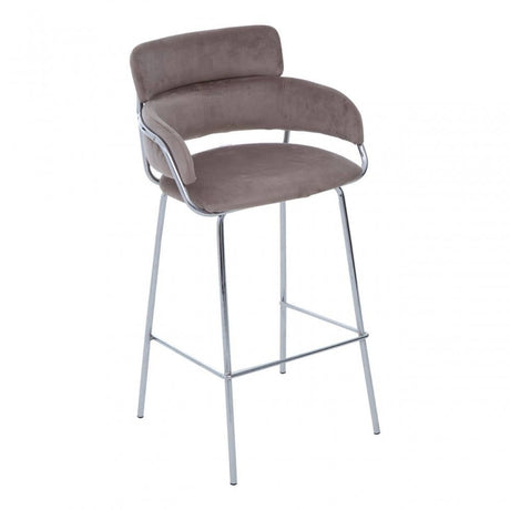 Tamzin Mink Velvet Bar Chair