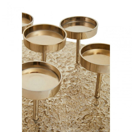 Akola Gold Round Six Pillar Candle Holder