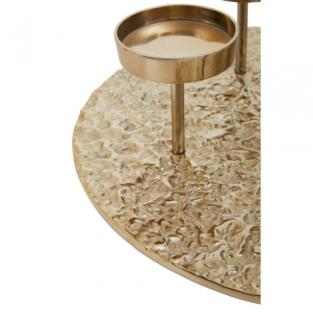 Akola Gold Round Six Pillar Candle Holder