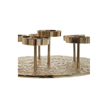 Akola Gold Round Six Pillar Candle Holder