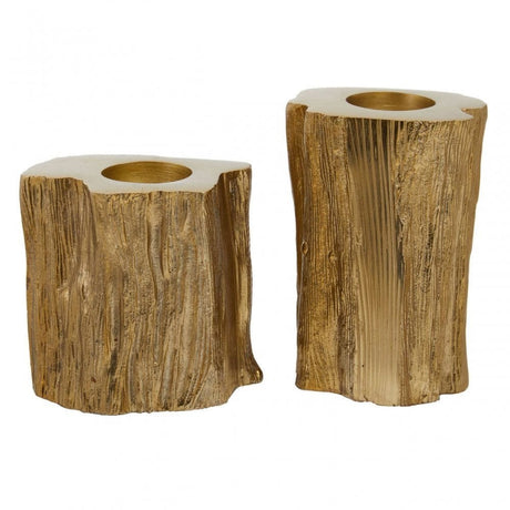 Akola Set Of Two Gold Tealight Holders