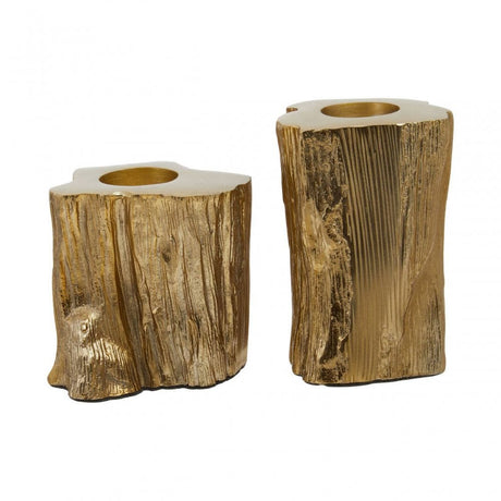 Akola Set Of Two Gold Tealight Holders