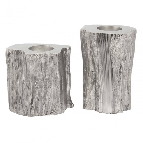 Akola Set Of Two Silver Tealight Holders
