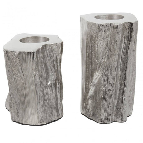 Akola Set Of Two Silver Tealight Holders