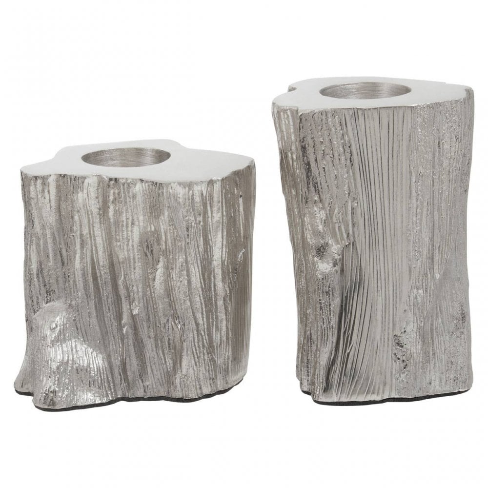 Akola Set Of Two Silver Tealight Holders