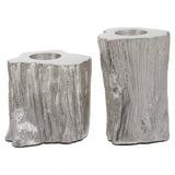 Akola Set Of Two Silver Tealight Holders