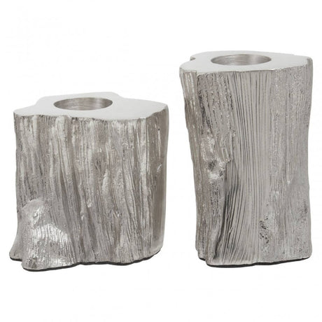 Akola Set Of Two Silver Tealight Holders
