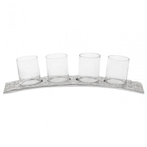 Akola Silver Rectangular 4 Tealight Holder