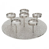 Akola Silver Round 6 Pillar Candle Holder