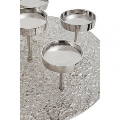 Akola Silver Round 6 Pillar Candle Holder