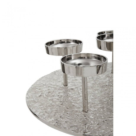 Akola Silver Round 6 Pillar Candle Holder