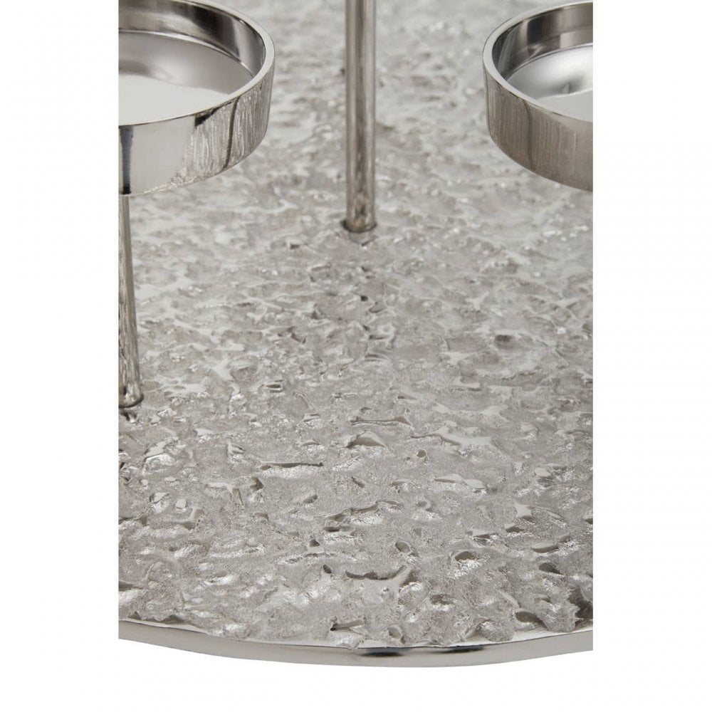 Akola Silver Round 6 Pillar Candle Holder