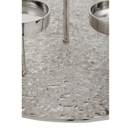 Akola Silver Round 6 Pillar Candle Holder