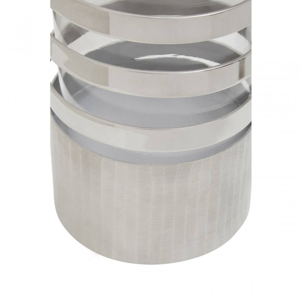 Amreli Large Silver Hurricane Candle Holder
