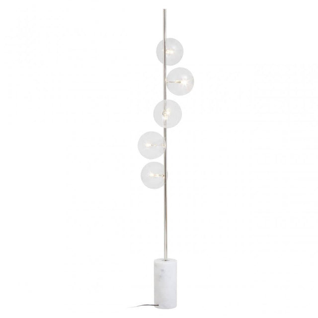 Abira Nickel And White Marble Floor Lamp