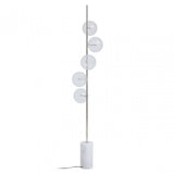 Abira Nickel And White Marble Floor Lamp