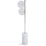 Abira Nickel And White Marble Floor Lamp