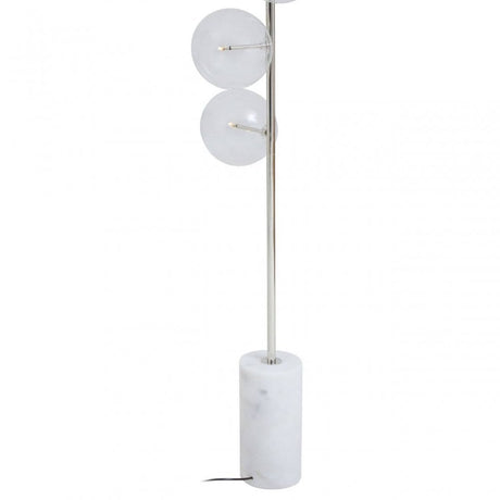 Abira Nickel And White Marble Floor Lamp