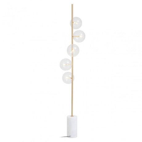 Abira Five Bulb White Marble Floor Lamp