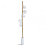 Abira Five Bulb White Marble Floor Lamp