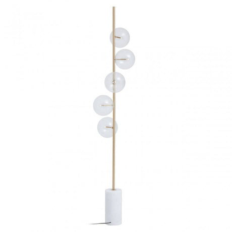 Abira Five Bulb White Marble Floor Lamp