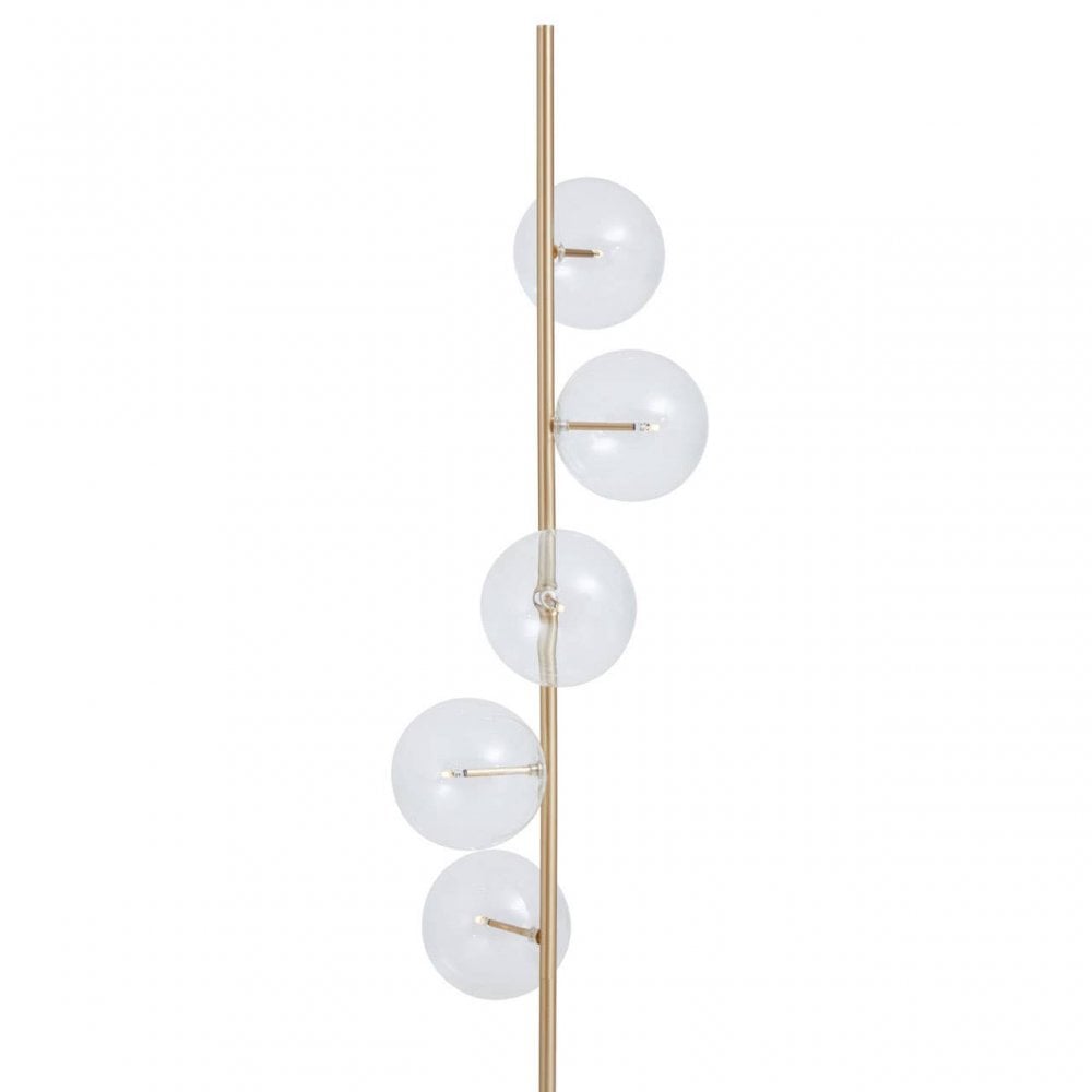Abira Five Bulb White Marble Floor Lamp
