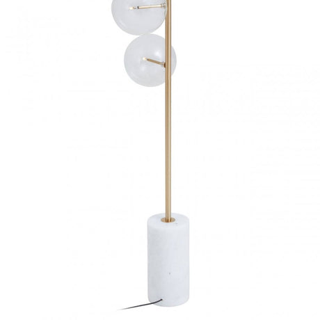 Abira Five Bulb White Marble Floor Lamp