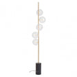 Abira Five Bulb Black Marble Floor Lamp