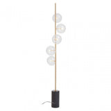Abira Five Bulb Black Marble Floor Lamp