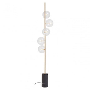 Abira Five Bulb Black Marble Floor Lamp