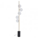 Abira Five Bulb Black Marble Floor Lamp