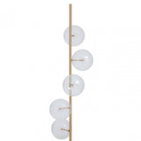 Abira Five Bulb Black Marble Floor Lamp