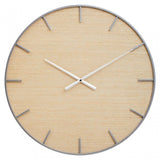 Kent Silver Frame And Wooden Dial Wall Clock