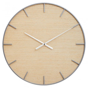 Kent Silver Frame And Wooden Dial Wall Clock
