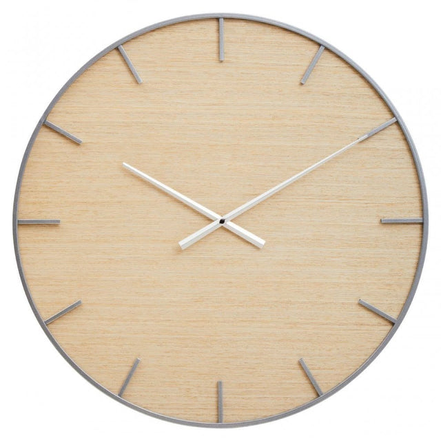 Kent Silver Frame And Wooden Dial Wall Clock