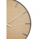 Kent Silver Frame And Wooden Dial Wall Clock