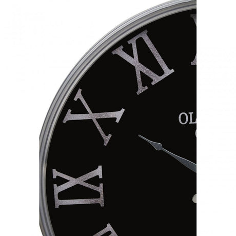 Kent Round Black And Silver Wall Clock