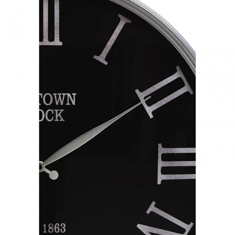 Kent Round Black And Silver Wall Clock