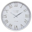 Kent Round White And Silver Wall Clock