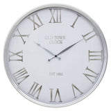 Kent Round White And Silver Wall Clock