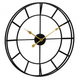 Kent Large Black Frame And Gold Detail Wall Clock