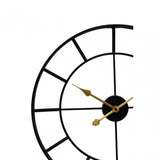 Kent Large Black Frame And Gold Detail Wall Clock