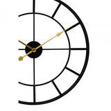 Kent Large Black Frame And Gold Detail Wall Clock