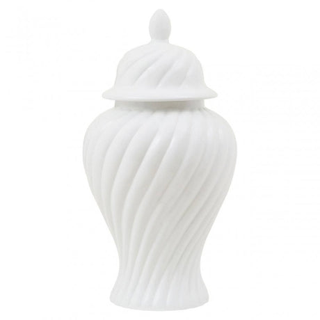 Damson Small White Ceramic Jar