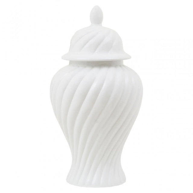 Damson Small White Ceramic Jar