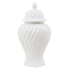 Damson Large White Ceramic Jar