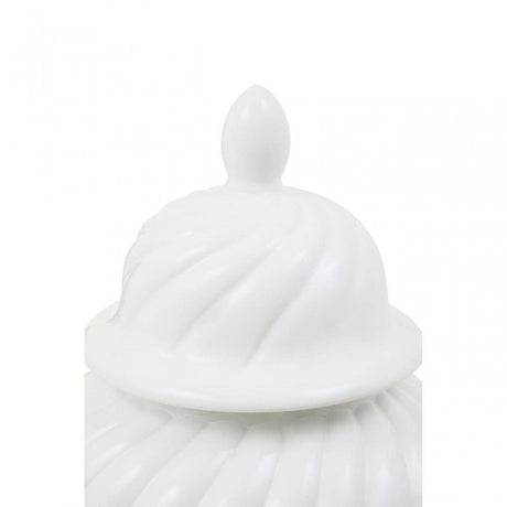 Damson Large White Ceramic Jar